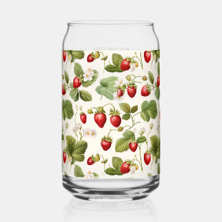 Tijdloos Berry Bliss Aardbeienpatroon Blikvorm Glas