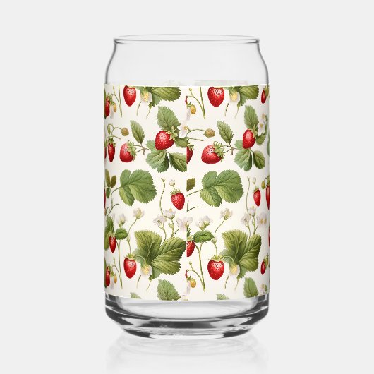 Tijdloos Berry Bliss Aardbeienpatroon Blikvorm Glas (Rechts)