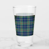 Tijdloos blauw en groen Tartan Monogram | Glas (Achterkant)