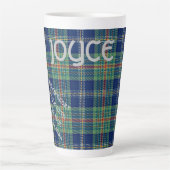 Tijdloos blauw en groen Tartan Monogram | Latte Mok (Voorkant)