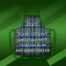 Tijdloos blauw en groen Tartan Monogram |