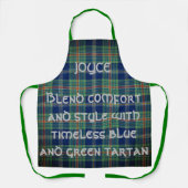 Tijdloos blauw en groen Tartan Monogram | Schort (Voorkant)