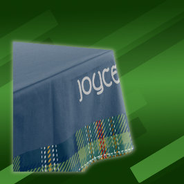 Tijdloos blauw en groen Tartan Monogram | Tafelkleed