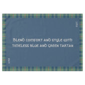 Tijdloos blauw en groen Tartan Monogram | Tafelkleed (Voorkant (Horizontaal))