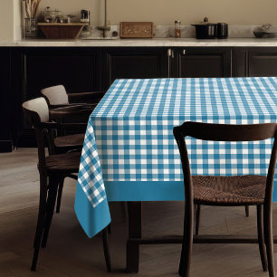 Tijdloos blauw geplakt tafelkleed voor gezellige m