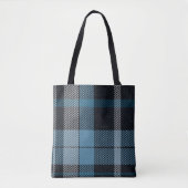 Tijdloos blauw & zwart geruite charme: stijlvol tote bag (Voorkant)