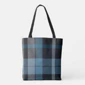 Tijdloos blauw & zwart geruite charme: stijlvol tote bag (Achterkant)