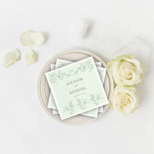 Tijdloos Bloem Monogram Huwelijk Servet