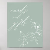 Tijdloos Bloemen Baby shower Kaarten Geschenken Poster (Voorkant)