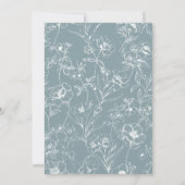  Tijdloos Bloemen Blauw Jongen Baby shower Kaart (Achterkant)