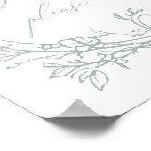  Tijdloos Bloemen Groene Baby shower Favoriet Poster (Hoek)