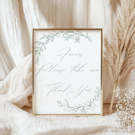  Tijdloos Bloemen Groene Baby shower Favors Poster