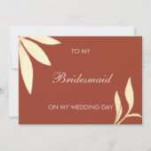 Tijdloos Bloemen naar mijn bruidsmeisje op mijn tr Kaart (Voorkant)