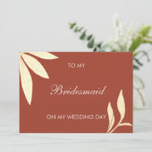 Tijdloos Bloemen naar mijn bruidsmeisje op mijn tr Kaart (Staand voorkant)