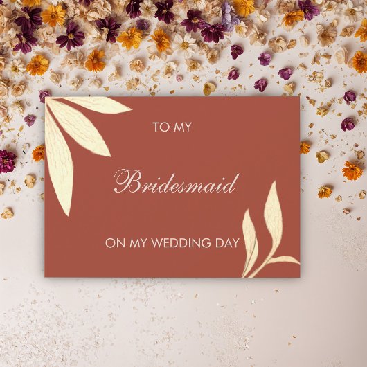 Tijdloos Bloemen naar mijn bruidsmeisje op mijn tr Kaart