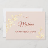 Tijdloos Bloemen Naar mijn moeder op mijn trouwdag Kaart (Voorkant)