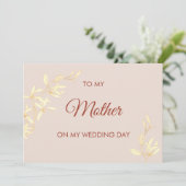 Tijdloos Bloemen Naar mijn moeder op mijn trouwdag Kaart (Staand voorkant)