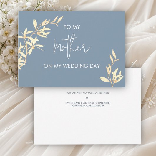 Tijdloos Bloemen Naar mijn moeder op mijn trouwdag Kaart