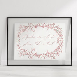 Tijdloos Bloemen Roze Baby shower Favoriet Poster