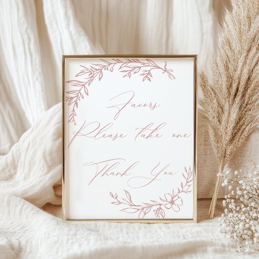  Tijdloos Bloemen Roze Baby shower Favors Poster