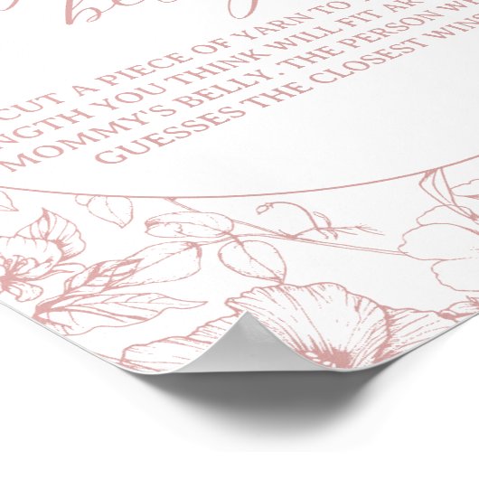  Tijdloos Bloemen Roze Baby shower Spel Poster (Hoek)