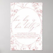  Tijdloos Bloemen Roze Baby shower Spel Poster (Voorkant)