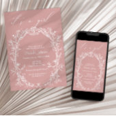 Tijdloos Bloemen Roze Meisje Baby shower Kaart