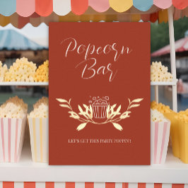 Tijdloos Bloemen Rustiek Bruiloft Popcorn bar teke Poster