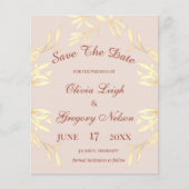 Tijdloos Bloemen Rustiek Budget Save the Date Flyer (Voorkant)