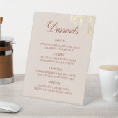 Tijdloos Bloemen Rustiek Dessert Menu Bruiloft Reclamebord Met Voetstuk (Insitu)