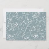 tijdloos bloemenblauw Baby shower Kaart (Achterkant)