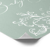  tijdloos bloemengroen Baby shower Poster (Hoek)