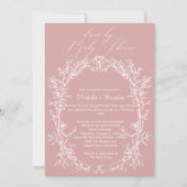  tijdloos bloemenroze drive-by Baby shower Kaart (Voorkant)