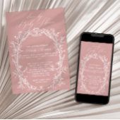  tijdloos bloemenroze drive-by Baby shower Kaart