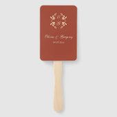 Tijdloos bloemenrustiek bruiloft programma handwaaier (Achterkant)