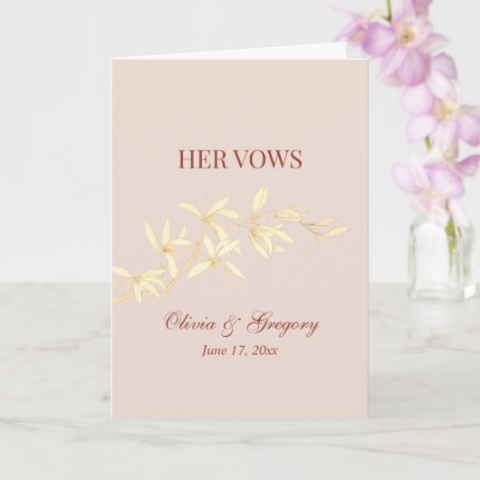 Tijdloos bloemenrustiek Haar geloften bruiloft Kaart (Orchidee)