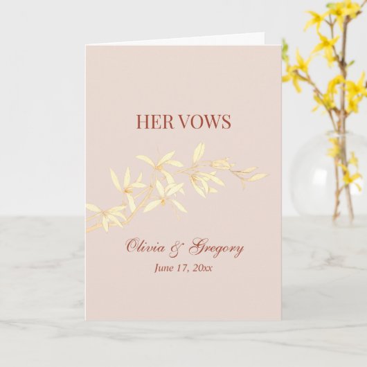 Tijdloos bloemenrustiek Haar geloften bruiloft Kaart (Gele Bloem)