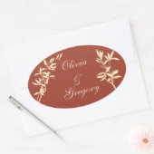 Tijdloos bloemenrustiek ovale sticker (Envelop)