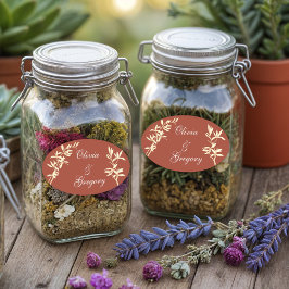 Tijdloos bloemenrustiek ovale sticker