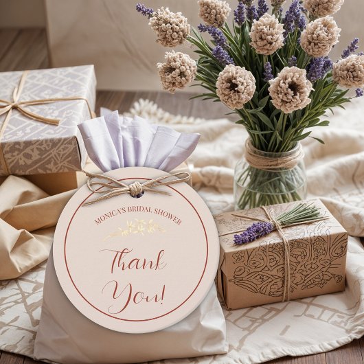 Tijdloos bloemenrustiek, Vrijgezellenfeest Bedankjes Labels