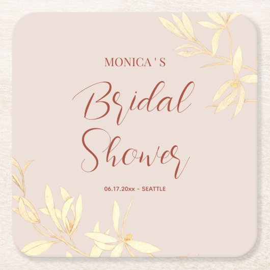 Tijdloos bloemenrustiek Vrijgezellenfeest Kartonnen Onderzetters (Voorkant)