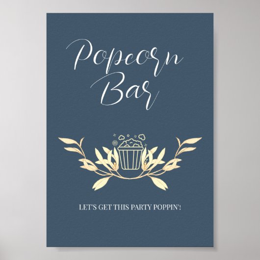 Tijdloos Bloemensymfonie Bruiloft Popcorn bar teke Poster (Voorkant)