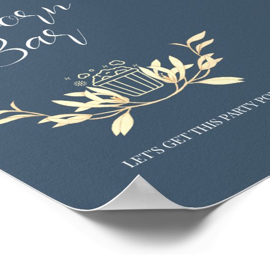 Tijdloos Bloemensymfonie Bruiloft Popcorn bar teke Poster (Hoek)