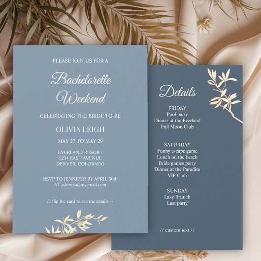 Tijdloos bloemensymfonie vrijgezellenweekend kaart