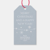 Tijdloos - Blue Mist Christmas Photo Gift Labels Cadeaulabel (Voorkant)