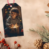 Tijdloos - Blue Mist Christmas Photo Gift Labels Cadeaulabel