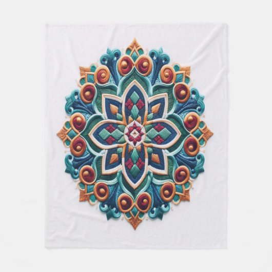 Tijdloos borduurwerk #10 fleece deken (Voorkant)