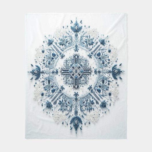 Tijdloos borduurwerk #1 fleece deken (Voorkant)