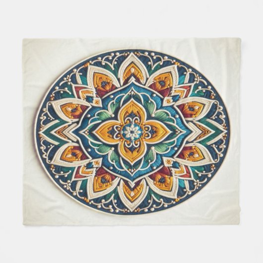 Tijdloos borduurwerk #2 fleece deken (Voorkant (Horizontaal))