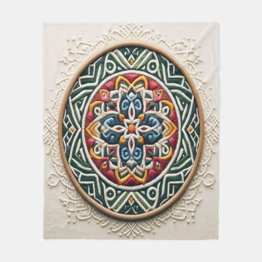 Tijdloos borduurwerk #4 fleece deken (Voorkant)